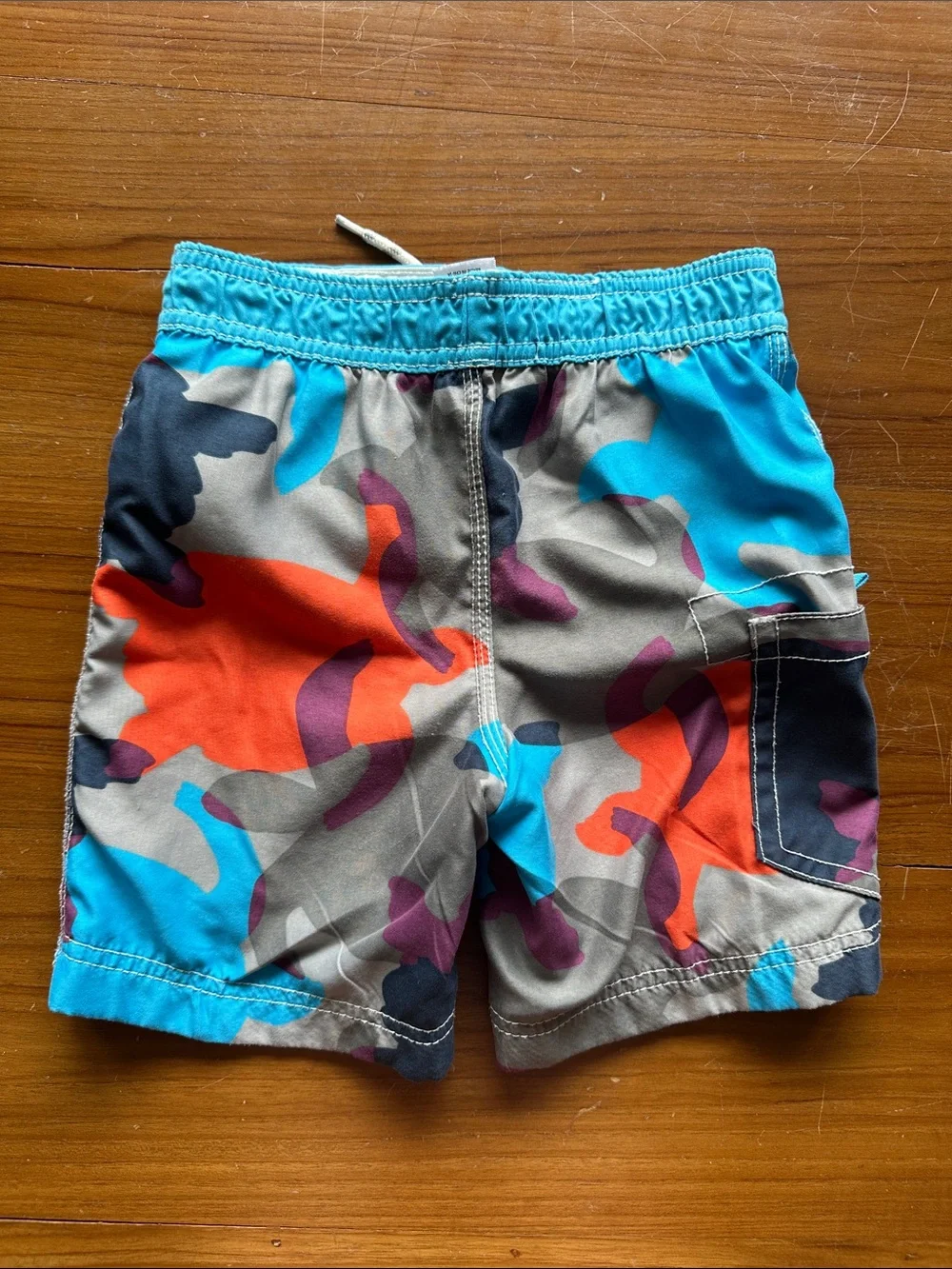 Boden Boys’ Multicolor Camo Swim Shorts - Blue/Orange/Grey/Purple - Sz 2-3yrs